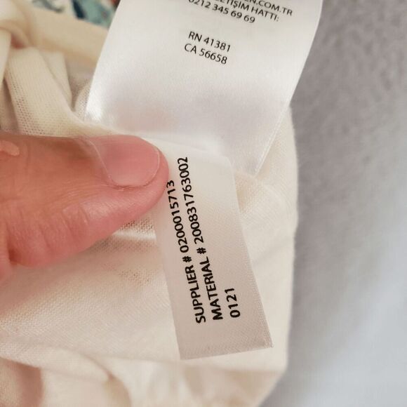 Lauren Ralph Lauren Women's Twist Front V Neck Floral Linen Blend Jersey Dress L - Picture 5 of 7